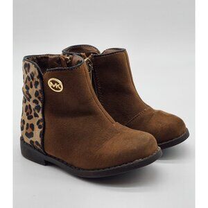 Michael Michael Kors Baby Girls Boots Size 6 Brown Leopard Cowgirl Western Shoes